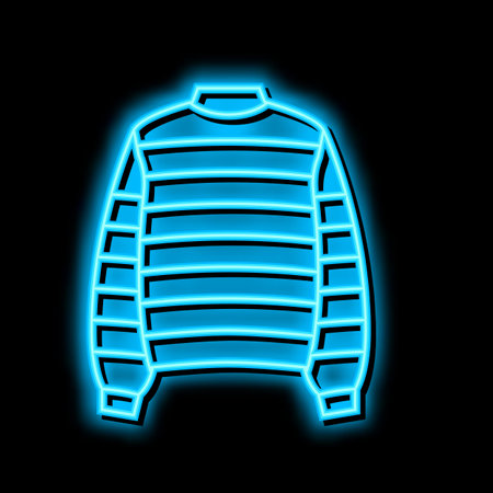 sweater textile clothes neon glow icon illustrationのイラスト素材
