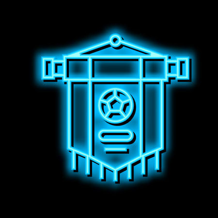 club soccer neon glow icon illustrationのイラスト素材