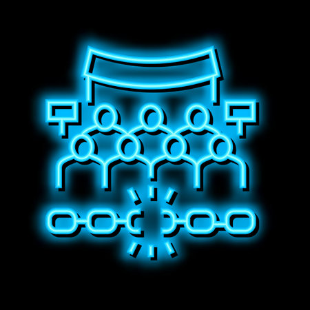 freedom of assembly neon glow icon illustrationのイラスト素材