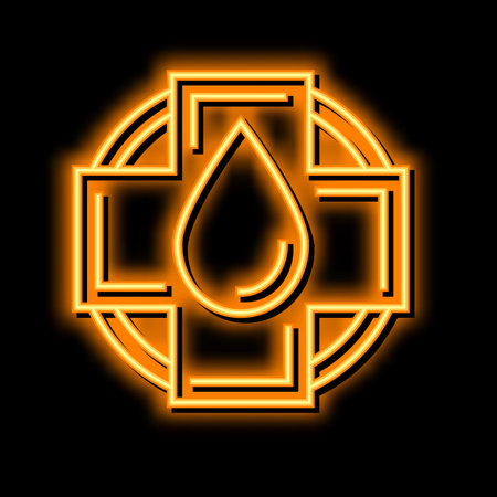 health blood neon glow icon illustrationのイラスト素材