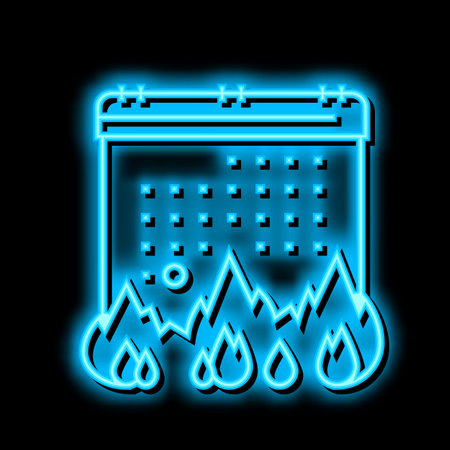 deadline project neon glow icon illustrationのイラスト素材