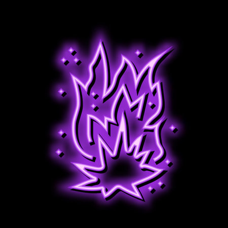 sparkle fire neon glow icon illustrationのイラスト素材