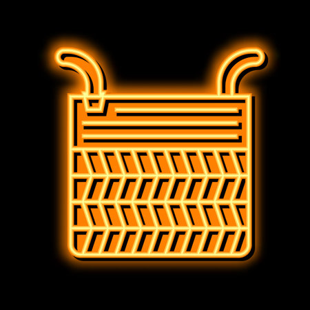 floor basket neon glow icon illustrationのイラスト素材