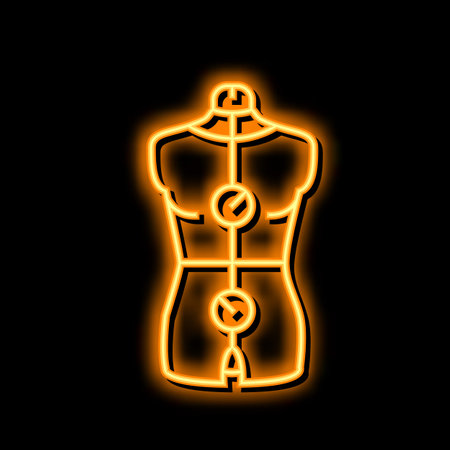 mannequin equipment neon glow icon illustrationのイラスト素材