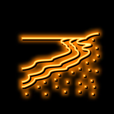 sea coastline neon glow icon illustrationのイラスト素材