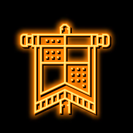 flag medieval neon glow icon illustrationのイラスト素材