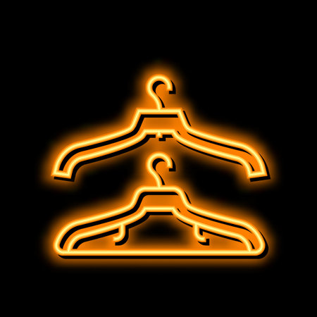 hanger accessory neon glow icon illustrationのイラスト素材