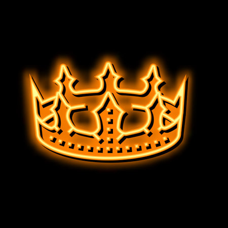 crown king neon glow icon illustrationのイラスト素材