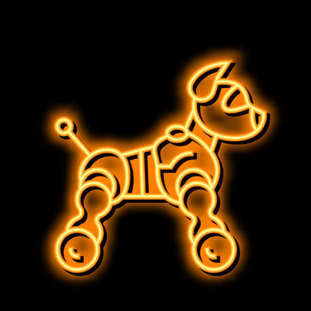 toy robot neon glow icon illustrationのイラスト素材