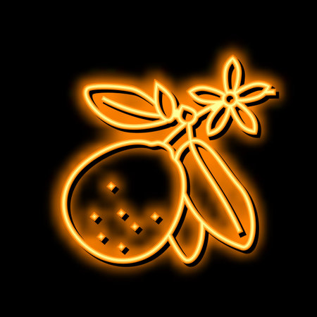 lime blossom neon glow icon illustrationのイラスト素材
