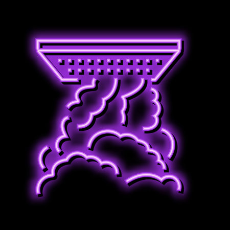 smoke filtration neon glow icon illustrationのイラスト素材