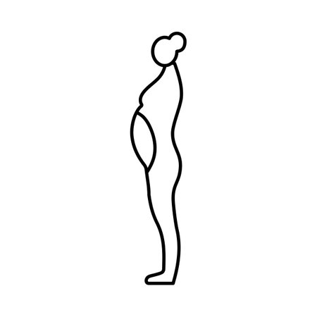swollen stomach body type line icon vector illustrationのイラスト素材