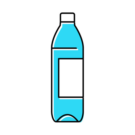 water plastic bottle color icon vector illustrationのイラスト素材