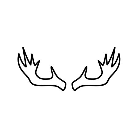 deer horn animal line icon vector illustrationのイラスト素材