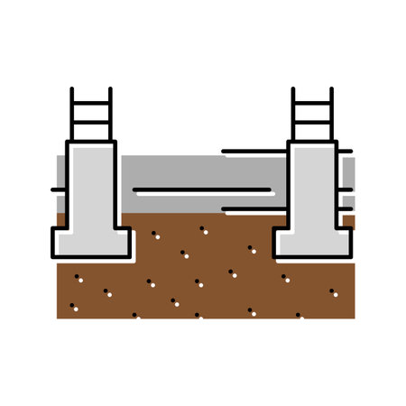 plinth beam building house color icon vector illustrationのイラスト素材