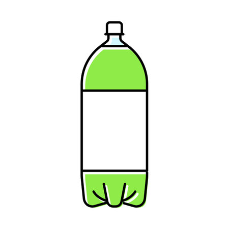 beverage soda plastic bottle color icon vector illustrationのイラスト素材