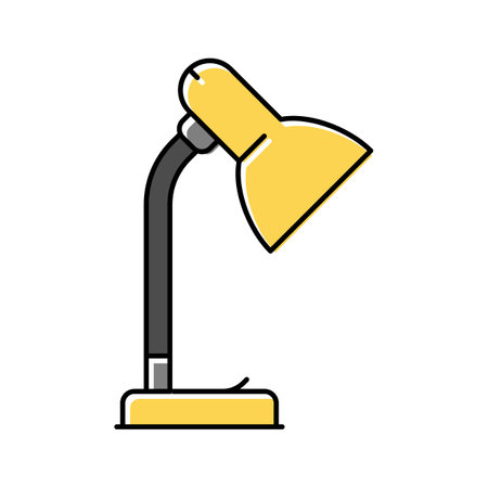 desk table lamp color icon vector illustrationのイラスト素材