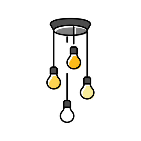 style lamp ceiling color icon vector illustrationのイラスト素材