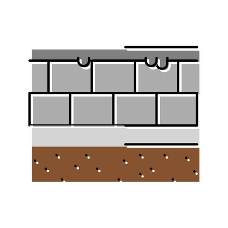 damp proof course building house color icon vector illustrationのイラスト素材