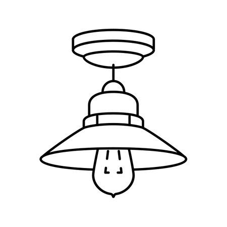 bulb lamp ceiling line icon vector illustrationのイラスト素材