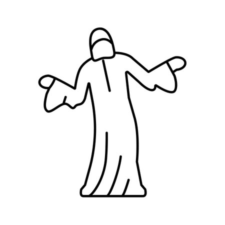 phantom ghost line icon vector illustrationのイラスト素材