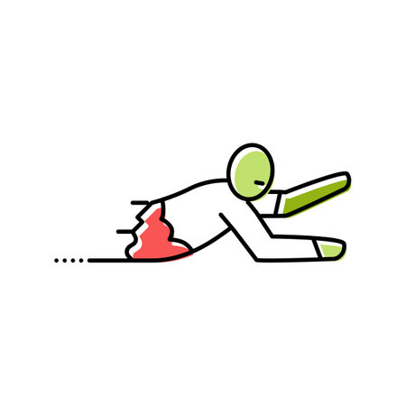 corpse zombie color icon vector illustrationのイラスト素材