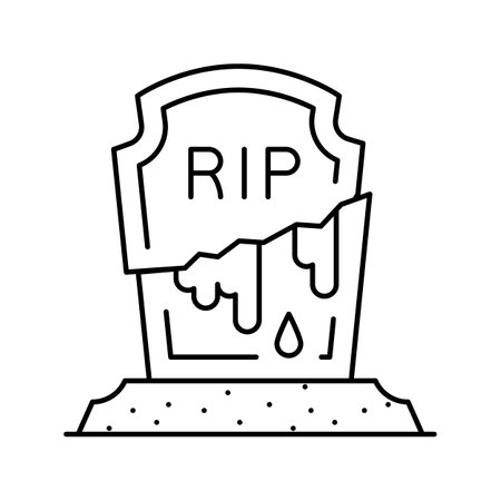 grave zombie dead line icon vector illustrationのイラスト素材