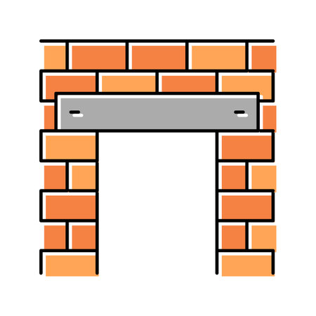 lintel building structure color icon vector illustrationのイラスト素材