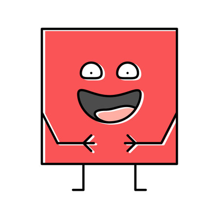 square geometric shape character color icon vector illustrationのイラスト素材