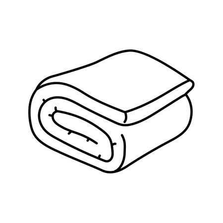 blanket bedroom interior line icon vector illustrationのイラスト素材