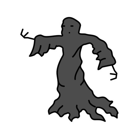 old ghost color icon vector illustrationのイラスト素材