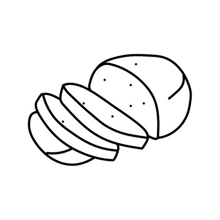 mozzarella cheese food slice line icon vector illustrationのイラスト素材