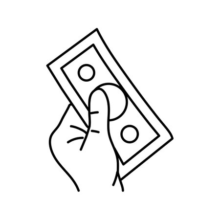 payment money hand line icon vector illustrationのイラスト素材