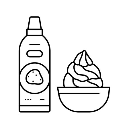 whipped cream milk product line icon vector illustrationのイラスト素材