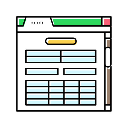 web form document paper color icon vector illustrationのイラスト素材