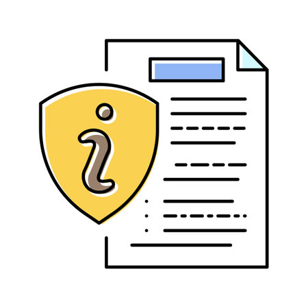 information document color icon vector illustrationのイラスト素材