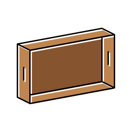wooden tray living room color icon vector illustrationのイラスト素材
