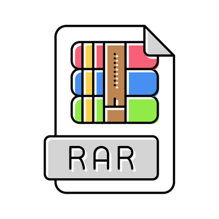 rar file format document color icon vector illustrationのイラスト素材