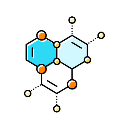 scientific molecular structure color icon vector illustrationのイラスト素材