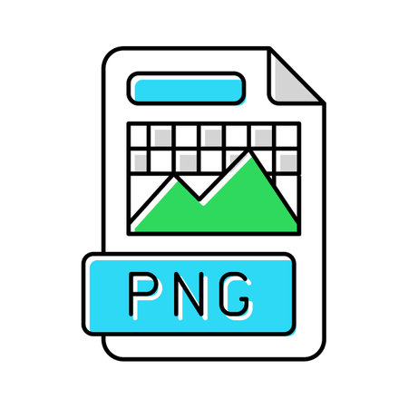 png file format document color icon vector illustrationのイラスト素材