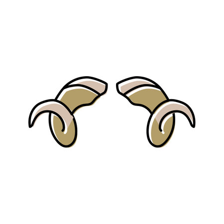 ram horn animal color icon vector illustrationのイラスト素材
