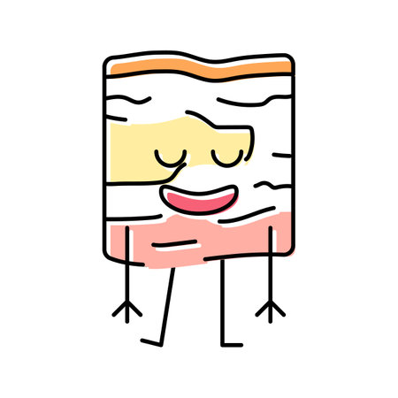lard meat character color icon vector illustrationのイラスト素材