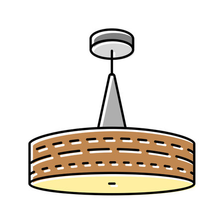 interior lamp ceiling color icon vector illustrationのイラスト素材