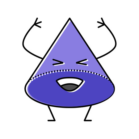 cone geometric shape character color icon vector illustrationのイラスト素材