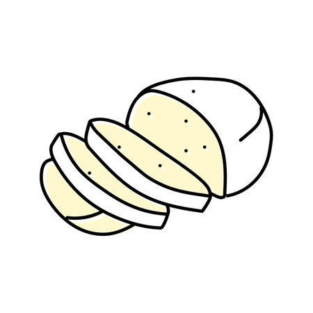 mozzarella cheese food slice color icon vector illustrationのイラスト素材