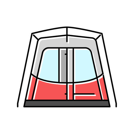 hiking tent vacation color icon vector illustrationのイラスト素材