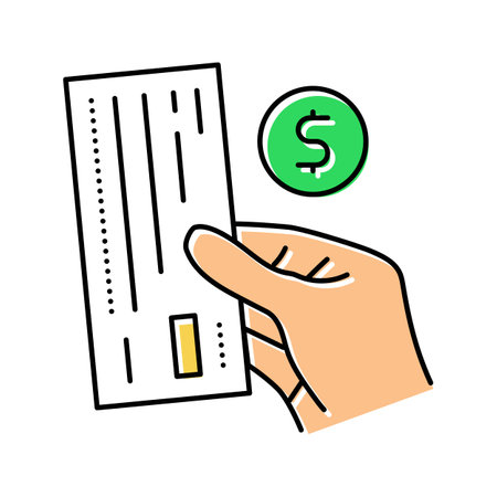 check payment color icon vector illustrationのイラスト素材