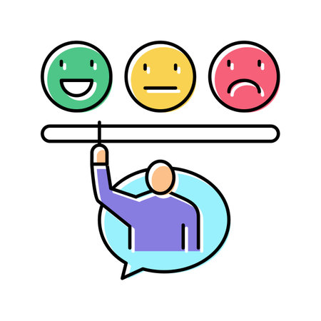 satisfaction customer review color icon vector illustrationのイラスト素材