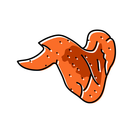 wing chicken fried color icon vector illustrationのイラスト素材