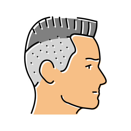 flat top hairstyle male color icon vector illustrationのイラスト素材